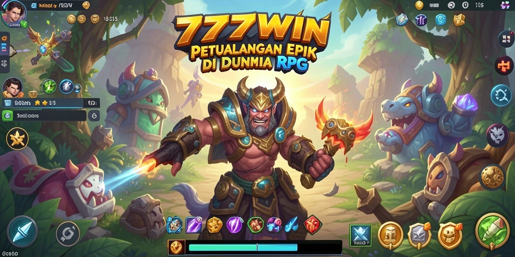 Screenshot gameplay 777WIN menampilkan momen pertarungan epik dalam dunia RPG.