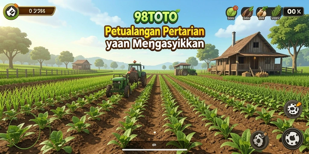 Screenshot gameplay 98TOTO menampilkan aktivitas bertani yang seru.