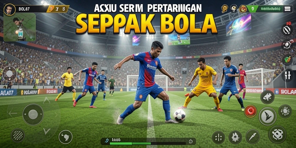 Screenshot utama BOLA07 menampilkan aksi seru di lapangan.