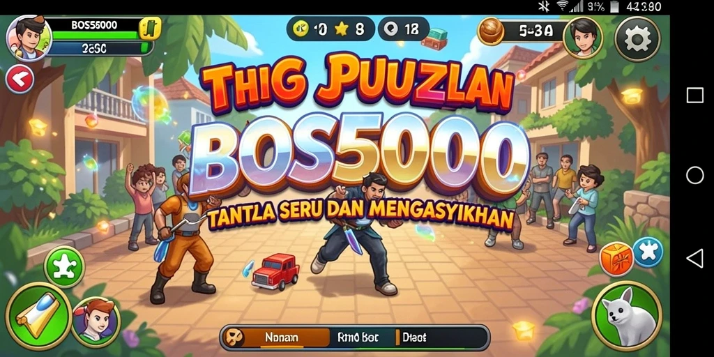 Tampilan menarik gameplay BOS5000 penuh dengan teka-teki seru.