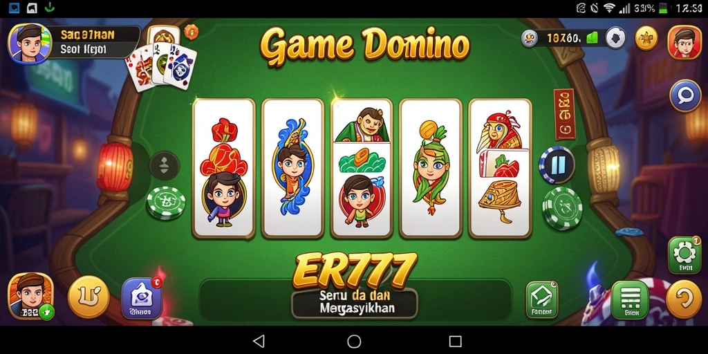 Tampilan menarik dari gameplay Domino di ER777.