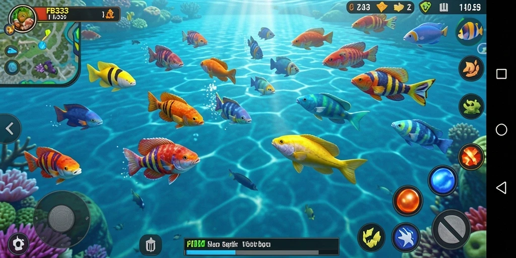 Screenshot gameplay FB333 yang seru dalam aksi menembak ikan.