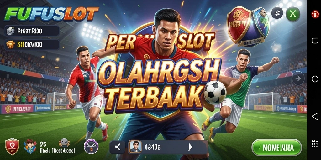 Screenshot menunjukkan gameplay seru FUFUSLOT dengan tema olahraga.