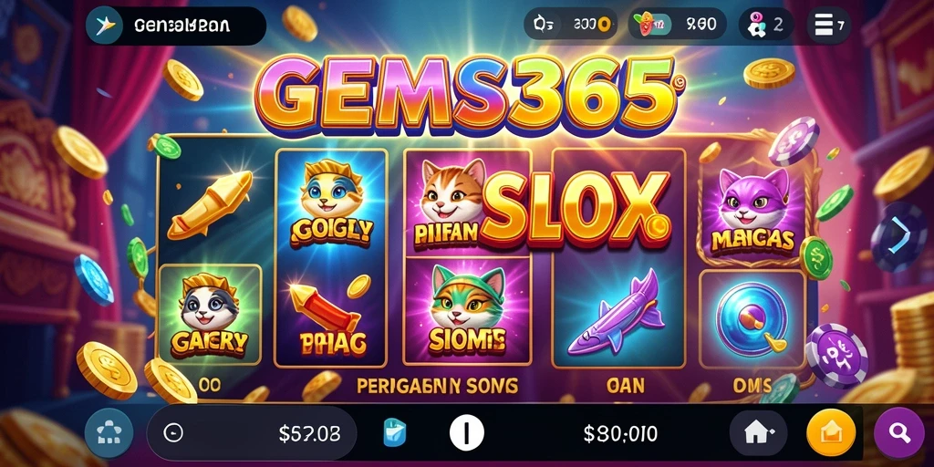 Tampilan gameplay menarik dan penuh warna di GEMS365.
