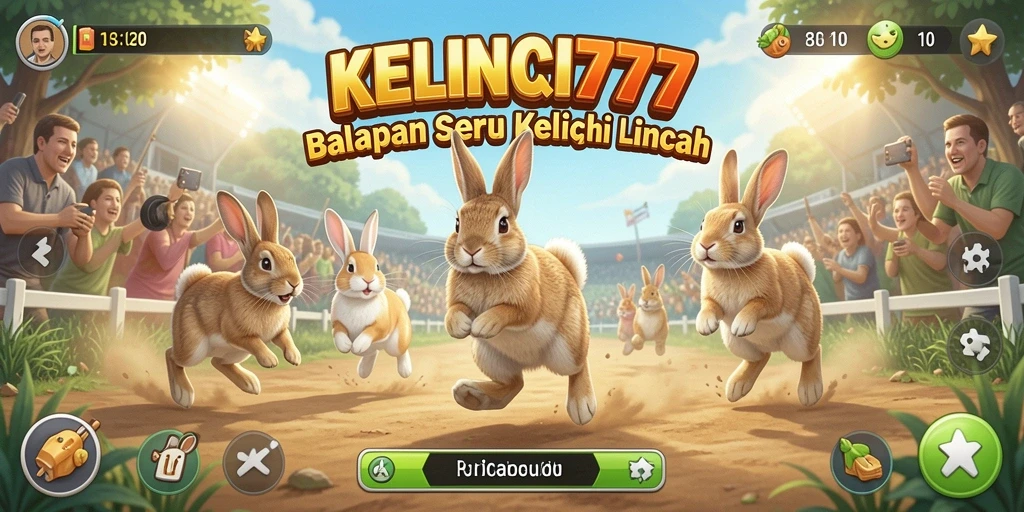 Gameplay seru dengan kelinci balap yang cepat.