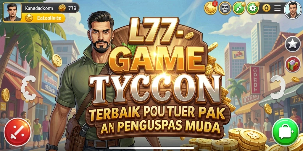 Screenshot gameplay L777 yang menunjukan simulasi bisnis Tycoon yang menarik.