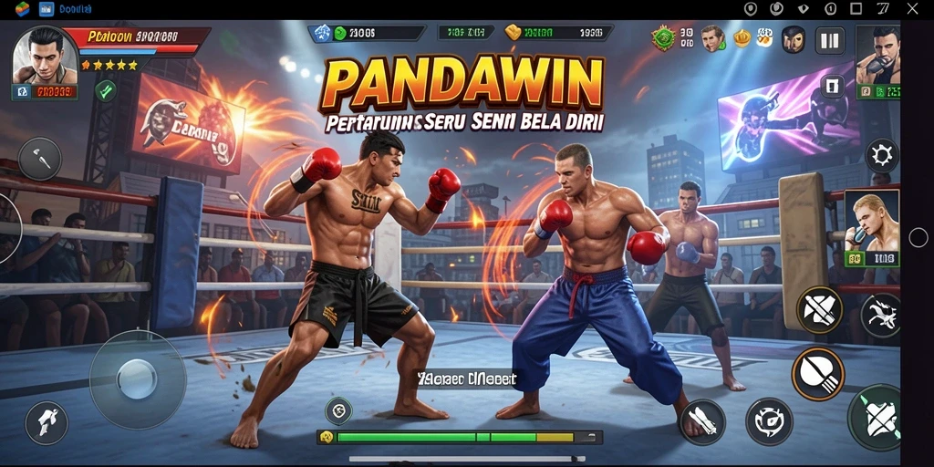 Tampilan gameplay <strong>PANDAWIN</strong> yang mendebarkan dalam pertarungan sengit.