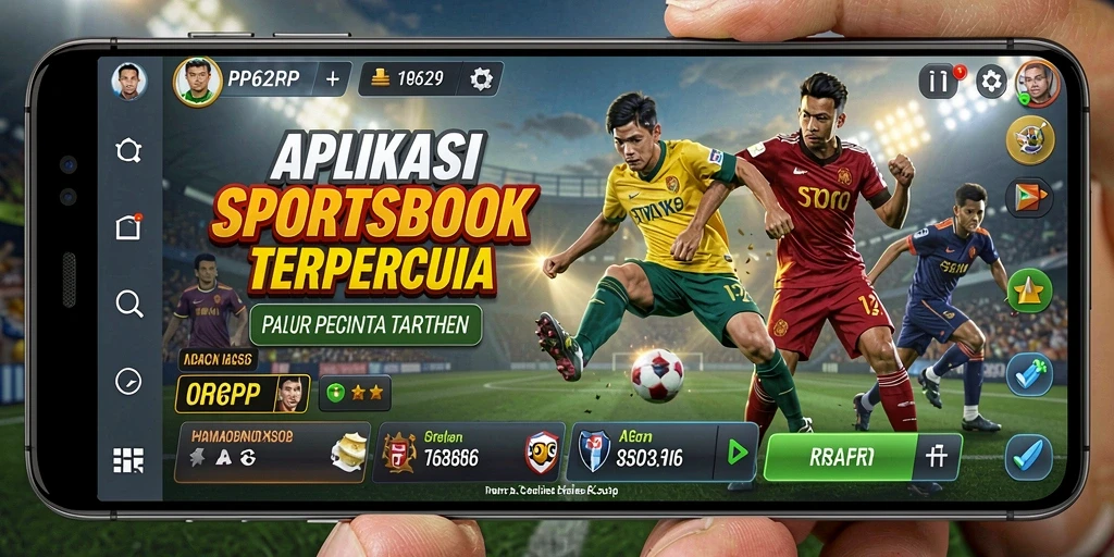 Tampilan antarmuka utama RP62RP dengan pilihan taruhan olahraga.