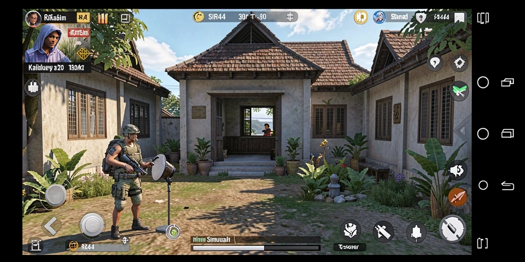 Screenshot gameplay RR44 menampilkan interaksi karakter dalam simulasi kehidupan.