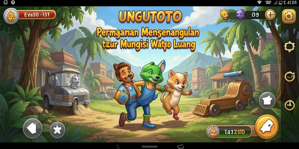 Tampilan gameplay UNGUTOTO yang menarik dan penuh warna.