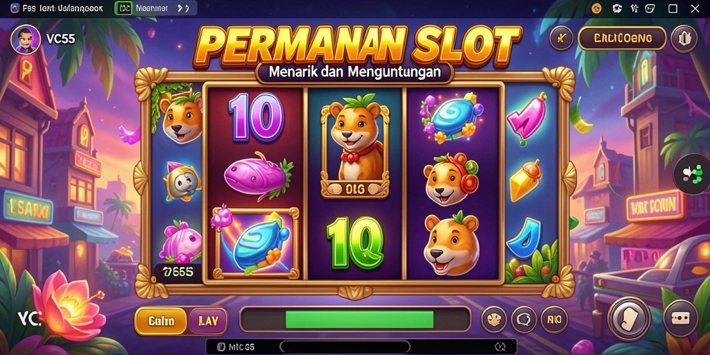 Screenshot gameplay Slot VC55 yang menampilkan fitur menarik dan grafis menawan.